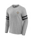 Фото #2 товара Men's NFL x Darius Rucker Collection by Heather Gray New Orleans Saints Henley Long Sleeve T-shirt