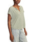 Women's Solid Sandwash Notch Top