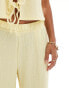 Vero Moda Petite textured jersey trouser co-ord in pale lemon