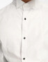 ASOS DESIGN easy iron slim sateen formal dress shirt with bib in white