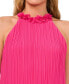 Фото #3 товара Women's Pleated Halter Neck Top with Floral Collar