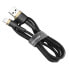 Wytrzymały nylonowy kabel przewód USB Iphone Lightning QC3.0 2A 3M czarno-złoty