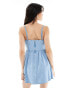 Фото #4 товара ASOS DESIGN soft denim cami mini dress in lightwash blue