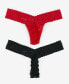 Women's 2-Pk. Giftable Naughty & Nice Thong Underwear 49NNPK