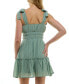 ფოტო #2 პროდუქტის Juniors' Square-Neck Tie-Strap Fit & Flare Dress