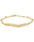 Фото #1 товара Polished Double Row Bar & Beads Station Link Bracelet in 14k Gold