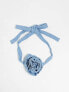 Kaiia denim rose corsage in blue