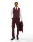 Фото #1 товара ASOS DESIGN slim suit trouser in burgundy