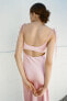 Фото #10 товара Атласное платье с вырезом ZARA