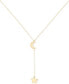 Фото #1 товара Polished Moon & Star 18" Lariat Necklace in 10k Gold