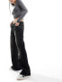Фото #4 товара Bershka baggy flared jeans in dirty black