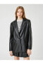 Куртка Koton Blazer Leather-Look Buttoned Pocket