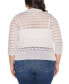 ფოტო #2 პროდუქტის Plus Size Pointelle Stich Flowy Open Cardigan Sweater