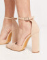 Truffle Collection block heeled pointed shoes in beige