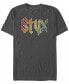 Фото #1 товара Men's STYX Vintage-Like Logo Short Sleeve T-shirt