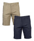 Фото #1 товара Men's Slim Fitting Cotton Flex Stretch Chino Shorts, Pack of 2