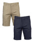 ფოტო #1 პროდუქტის Men's Slim Fitting Cotton Flex Stretch Chino Shorts, Pack of 2