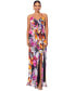 ფოტო #3 პროდუქტის Petite Floral Ruffle-Front Long Dress