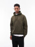 Topman classic fit hoodie in khaki