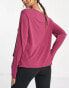 Nike Yoga Essentials dri fit long sleeve top in maroon