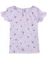 Toddler Blueberry Print Crochet Flutter Top 2T