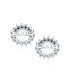 Black Cubic Zirconia CZ Round Pave Halo Earrings Jackets For Studs Jacket Only For Women Sterling Silver