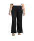 ფოტო #2 პროდუქტის Plus Size High Rise Wide Leg Linen Pleated Pants