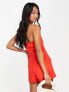 River Island bandeau scuba playsuit in red