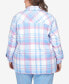 ფოტო #2 პროდუქტის Plus Size Swiss Chalet Collared Plaid Shirt Jacket