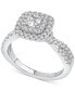 ფოტო #1 პროდუქტის Princess-Cut Diamond Twist Halo Engagement Ring (1 ct. t.w.) in 14k Gold