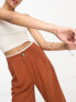 ASOS DESIGN relaxed trouser with linen in rust