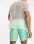 Hollister 7inch guard logo flamingo print swim shorts in mint green