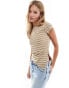 Фото #1 товара ASOS DESIGN baby tee with asymmetric hem in brown stripe