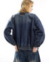 Фото #8 товара ASOS DESIGN Weekend Collective denim bomber jacket in mid blue wash