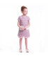 Little Girls TANNER FW23 LILAC NOVELTY JACQUARD AND FAUX FUR POCKET DRESS