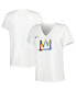 Фото #1 товара Women's White Brooklyn Nets 2022/23 City Edition Essential V-Neck T-shirt