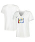 ფოტო #1 პროდუქტის Women's White Brooklyn Nets 2022/23 City Edition Essential V-Neck T-shirt