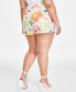 Фото #2 товара Trendy Plus Size Printed Linen Shorts, Created for Macy's