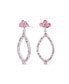 Large Statement Open Teardrops Gemstone Leaf Chandelier Earrings For Women .925 Sterling Silver