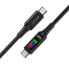 Фото #4 товара Kabel przewód USB-C - USB-C 100W z wyświetlaczem 1.2m czarny