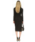 ფოტო #3 პროდუქტის Women's Faux-Leather Trim Midi Dress