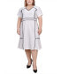 Фото #1 товара Plus Size Short Sleeve Piped Detail Dress