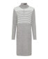 Фото #3 товара Women's Long Sleeve 1/4 Zip Mock Neck Sweater Dress