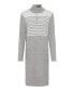 Фото #3 товара Long Sleeve 1/4 Zip Mock Neck Sweater Dress