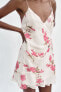 Фото #2 товара Мини-платье с принтом и кружевом ZARA