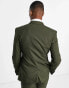 Фото #2 товара ASOS DESIGN skinny tuxedo suit jacket in forest green