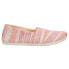 Фото #1 товара TOMS Alpargata Striped Slip On Womens Multi, Pink Flats Casual 10017819T