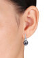 ფოტო #2 პროდუქტის Cultured Tahitian Pearl (10-11mm) & Diamond (1/2 ct. t.w.) Coiled Huggie Hoop Earrings in 14k White Gold