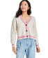 ფოტო #1 პროდუქტის Women's V-Neck Tipped Cardigan, Created for Macy's