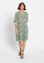 ფოტო #1 პროდუქტის Women's Elbow Sleeve Leaf Print Dress